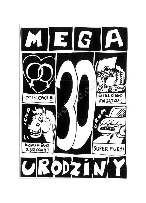 Kartka MEGA + koperta - 30 czarna