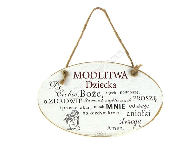 Tabliczka owal 11x18 cm TV603 - Modlitwa Dziecka...