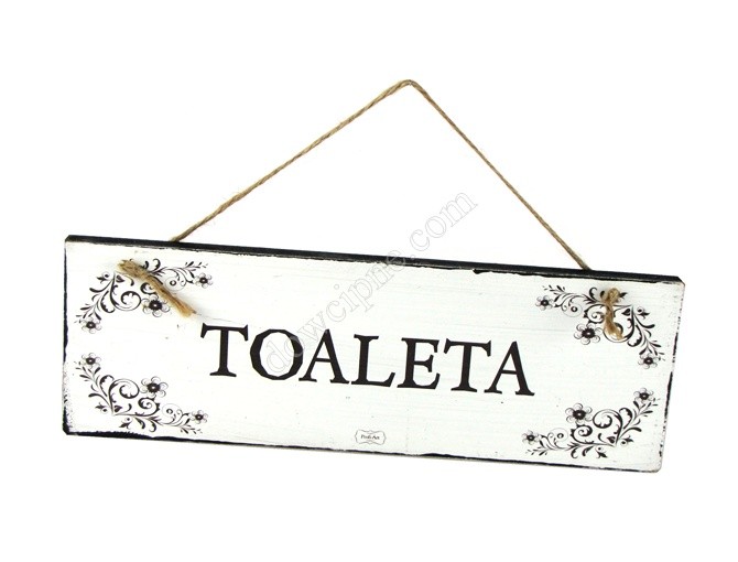 Tabliczka prostokąt 10x30 cm TV008 - Toaleta