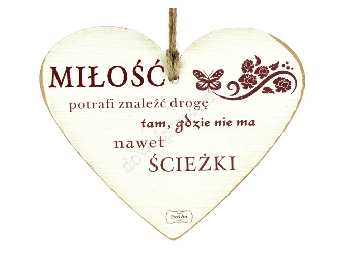 Tabliczka serce 12x15 cm TV906 - MIŁÓŚĆ potrafi znaleźć...