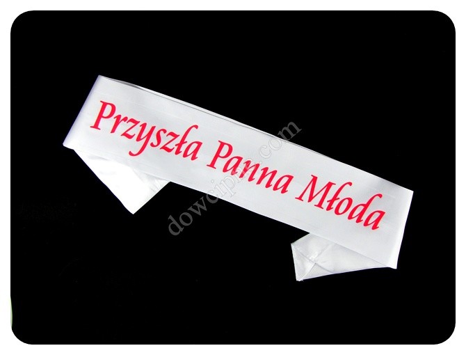 Szarfa ozdobna - Przyszła Panna Młoda (biała)