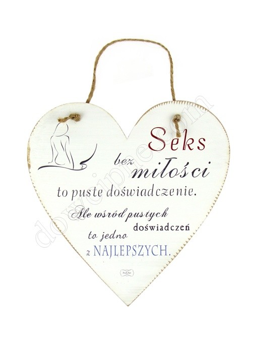 Tabliczka serce 23x23 cm TV1105 - Seks bez miłości...