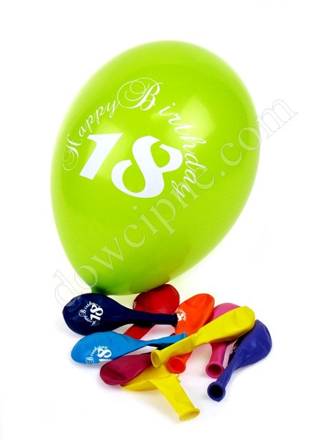 Balon AM zestaw (1 opak. - 10 szt.) - 18 Happy Birthday