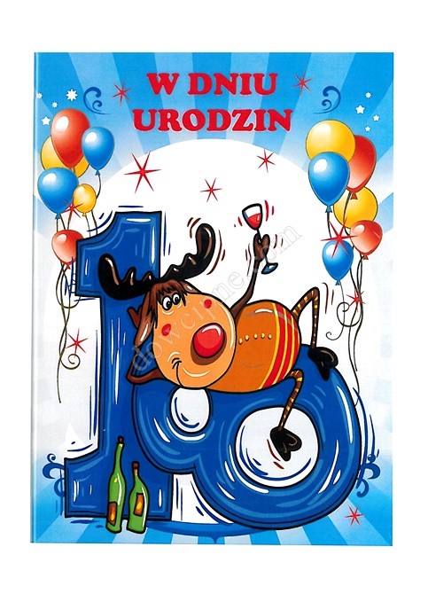 Kartka MEGA + koperta - 18 łoś na liczbie