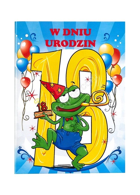 Kartka MEGA + koperta - 18 żaba z tortem