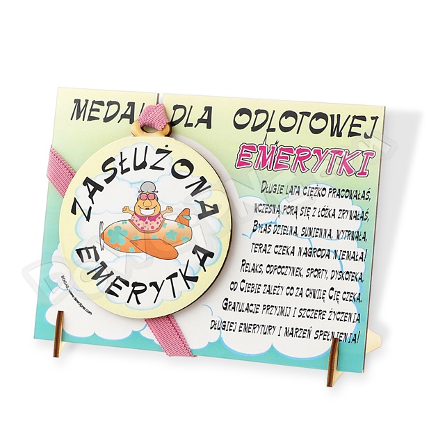 Medal podstawka - Dla emerytki