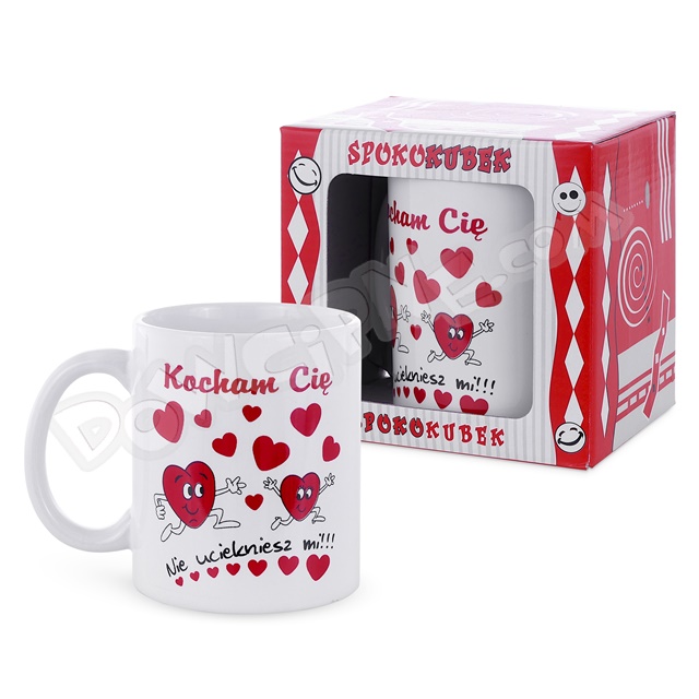 Kubek ET w opakowaniu - Kocham Cię, Nie uciekniesz mi