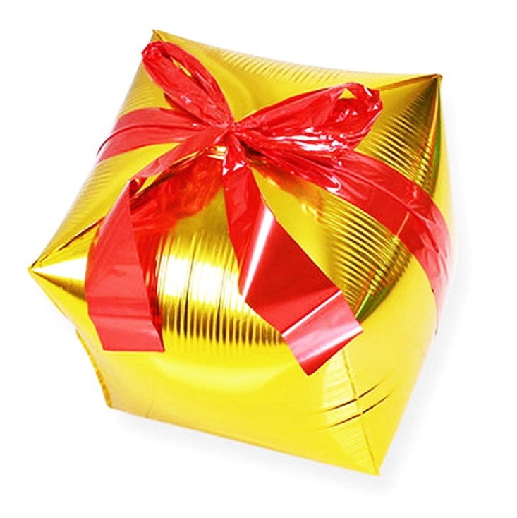 Balon foliowy PREZENT 3D - złoty