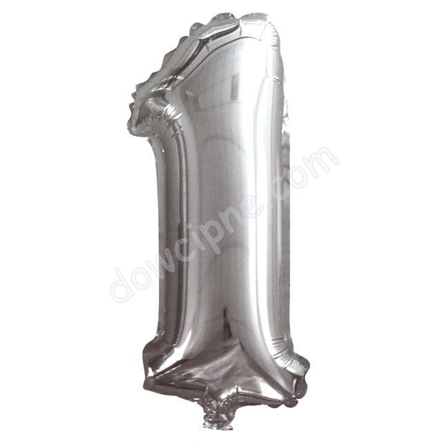 Balon foliowy cyferka 105cm - 1 srebrna