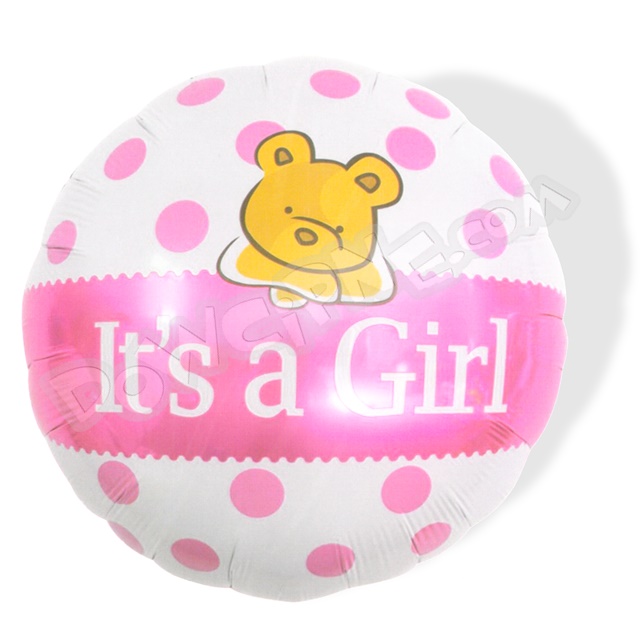 Balon foliowy MIŚ - Girl Pink