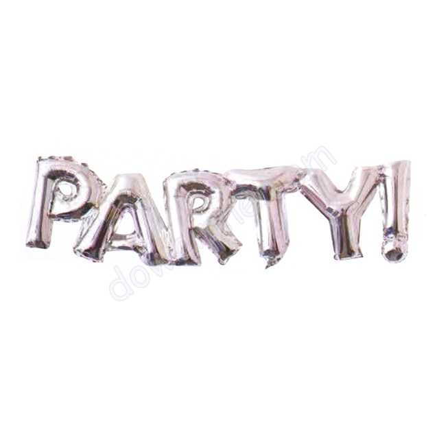 Balon foliowy NAPIS PARTY - srebrny