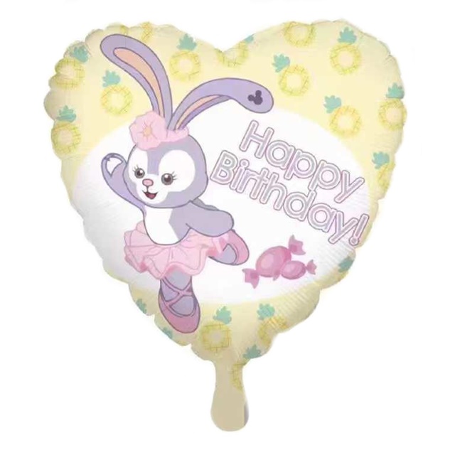 Balon foliowy SERCE Z KRÓLICZKIEM - Happy Birthday!