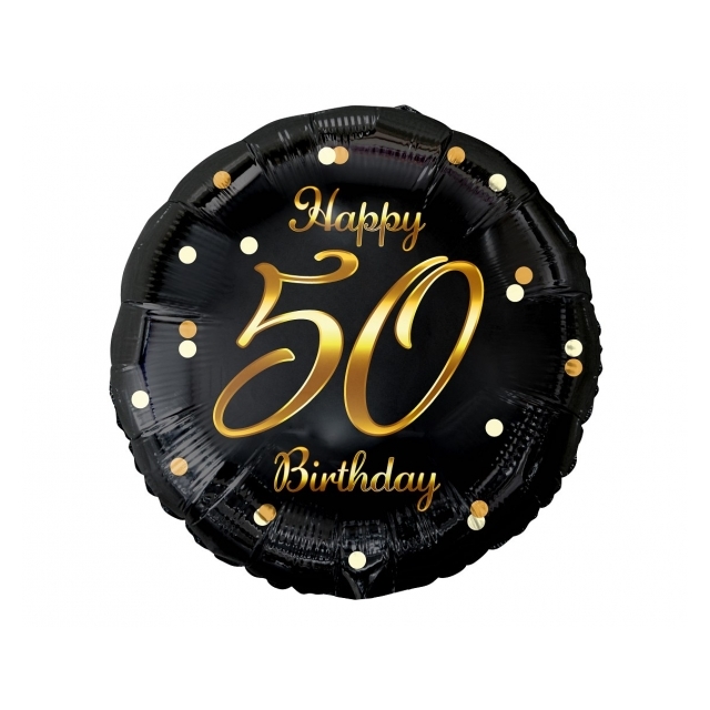 Balon foliowy urodzinowy koło 18`` - 50 Urodziny