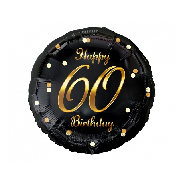 Balon foliowy urodzinowy koło 18`` - 60 Urodziny