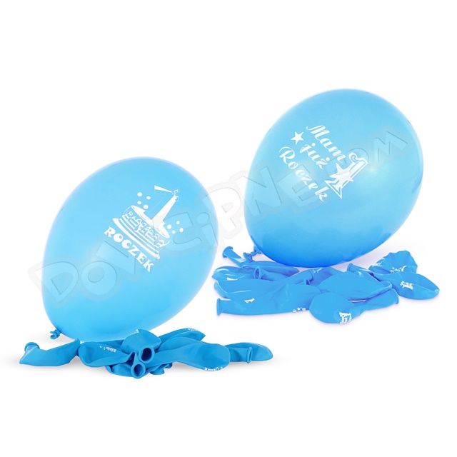Balon AM zestaw (1 opak. - 10 szt.) - 1 Mam już roczek (niebieski) MIX