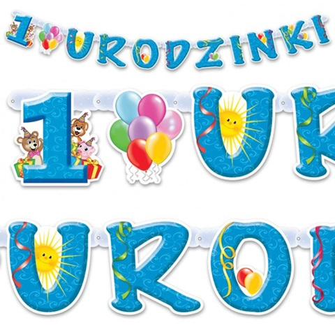 Baner - 1 urodzinki niebieskie (175 cm) BR18