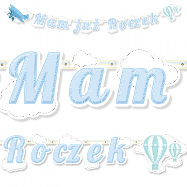 Baner Mam już roczek - niebieski BR33