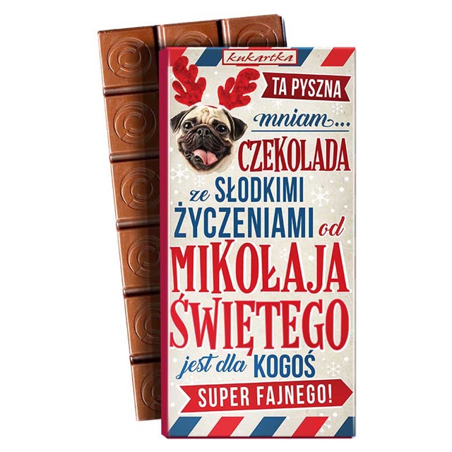 Czekolada CZK-363 - Ta pyszna czekolada ze słodkimi życzeniami od Mikołaja Świętego jest dla kogoś Super Fajnego