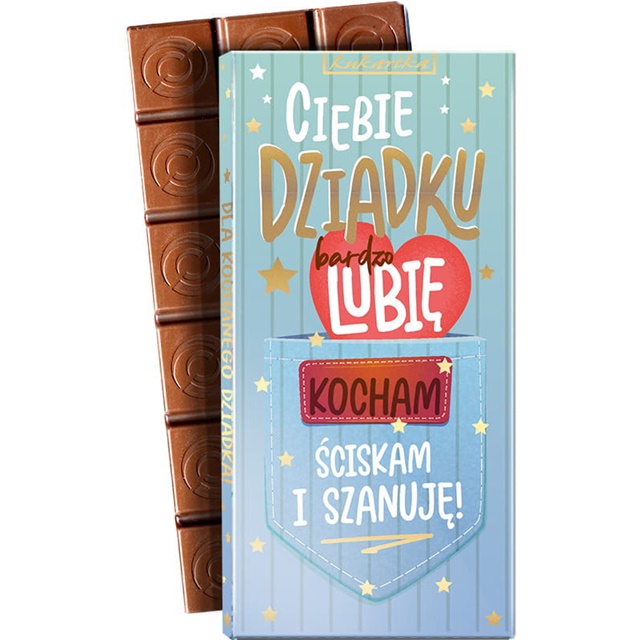 Czekolada CZK-377 - Ciebie Dziadku bardzo lubię, kocham, ściskam i szanuję!