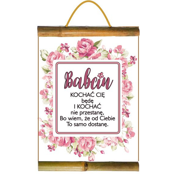 Dyplom bambus AR128 - Babciu kochać cię będę...