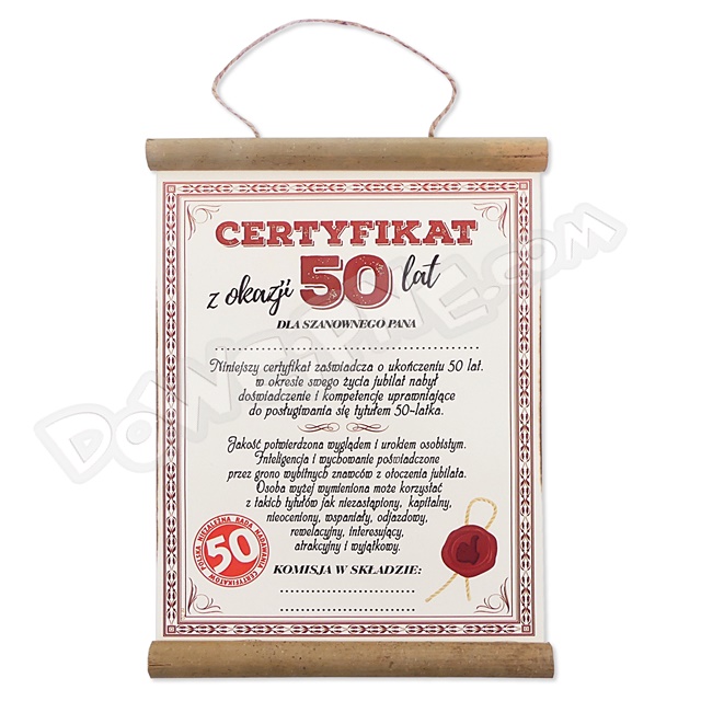 Dyplom Bambus AR182 - Certyfikat 50 dla Pana
