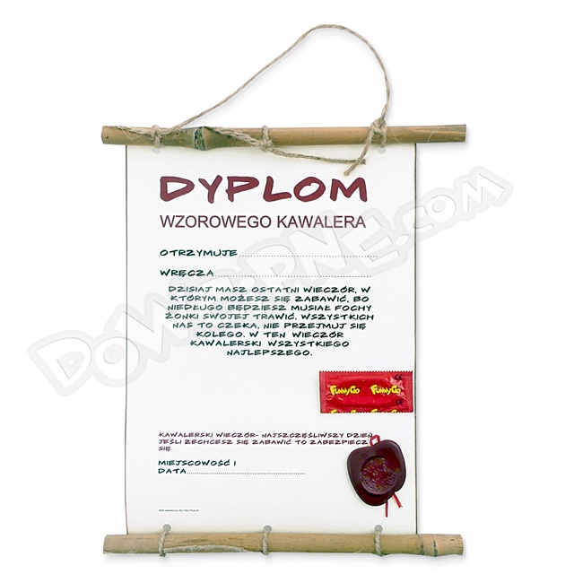 Dyplom bambus PA - Dyplom Wzorowego Kawalera