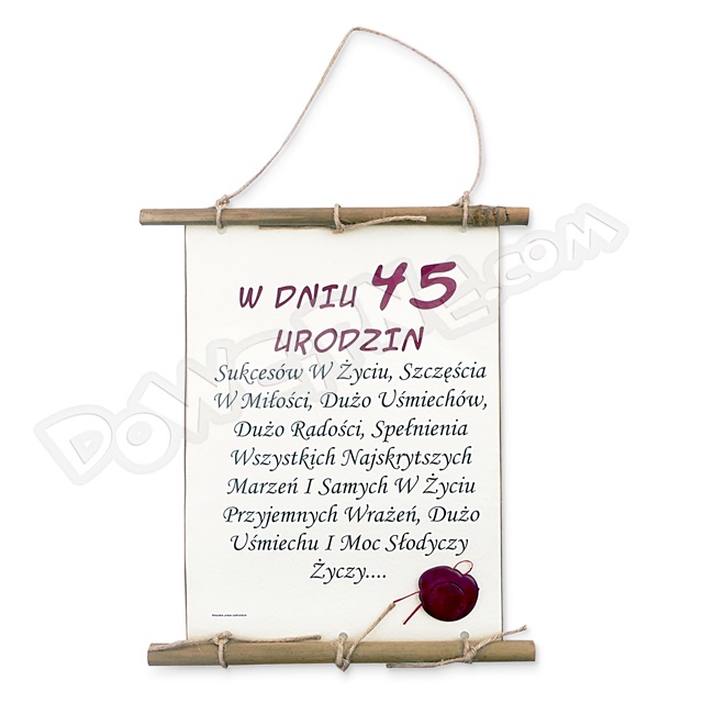 Dyplom bambus PA - W Dniu 45 Urodzin
