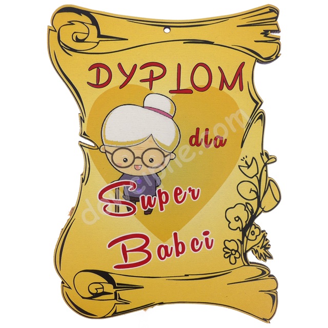 Dyplom drewno P556 - dla super babci