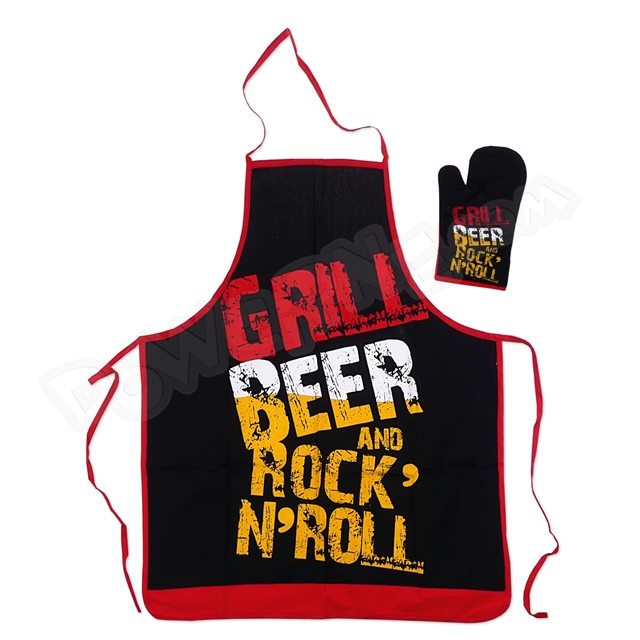 Fartuch Q komplet - Grill Beer and rock N Roll