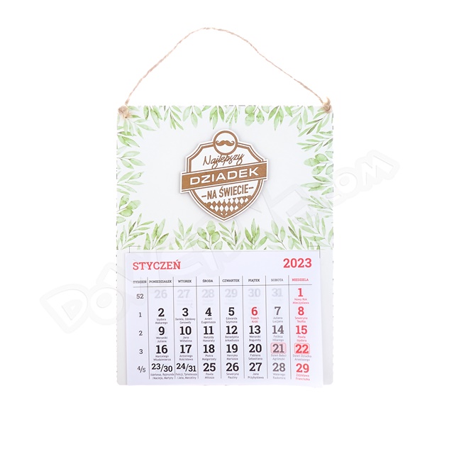 Kalendarz drewniany 2024 KK-004 - Najlepszy Dziadek na Świecie