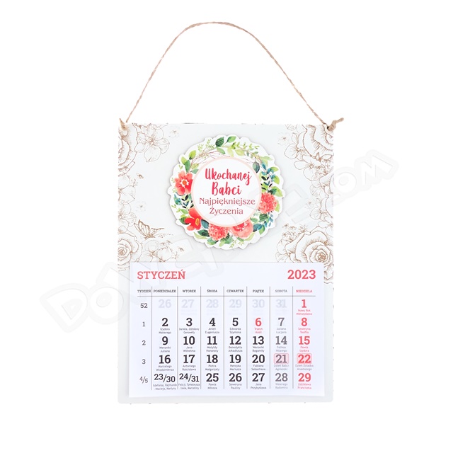Kalendarz drewniany 2024 KK-009 - Ukochanej Babci Najpiękniejsze Życzenia