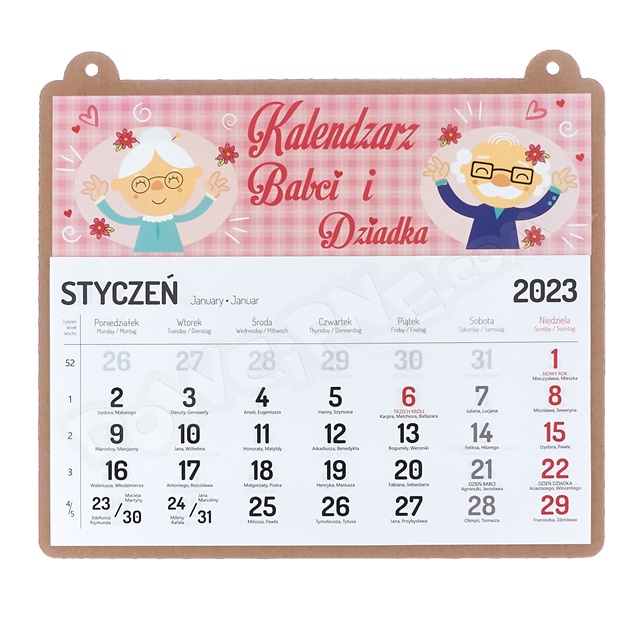 Kalendarz EKO 006 - Kalendarz Babci i Dziadka