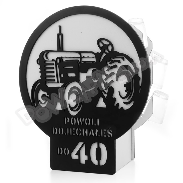 Karafka z kieliszkami Traktor RH - Powoli dojechałeś do 40