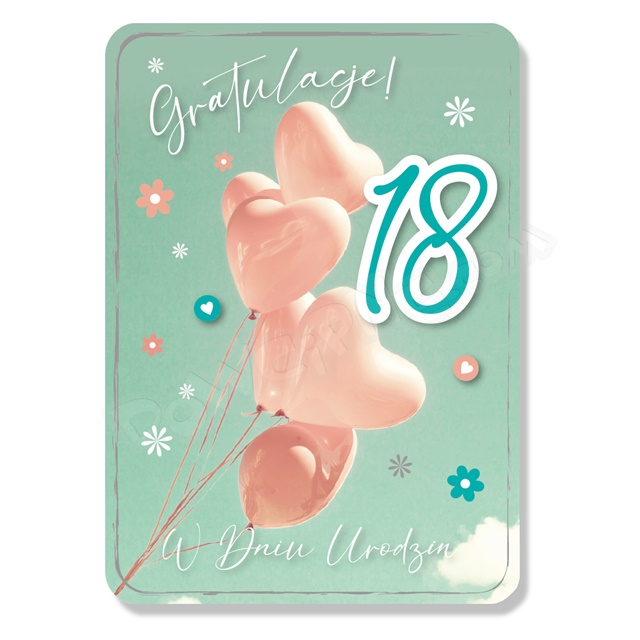 Kartka AS GM-864 - 18 Urodziny