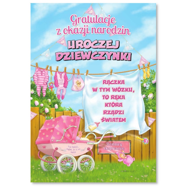 Kartka Funny MF-41 - Gratulacje narodziny dziewczynki