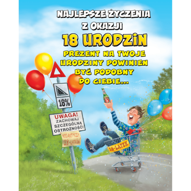 Kartka Funny TF-74 - 18 urodziny