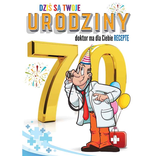 Kartka MEGA + koperta - 70 lat (doktor)