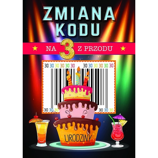 Kartka MEGA + koperta - 30 zmiana kodu na 3 z przodu