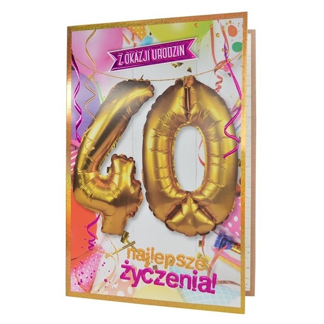 Karnet QBL-003 40 urodziny (z balonami)