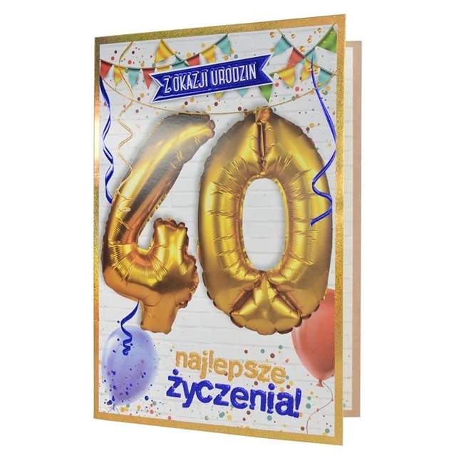 Karnet QBL-004 40 urodziny (z balonami)