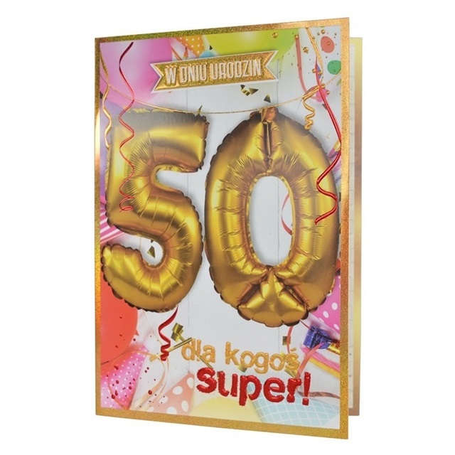 Karnet QBL-006 50 urodziny (z balonami)