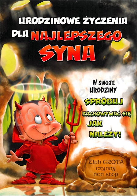 Kartka Funny TF-29 - Urodziny Syna
