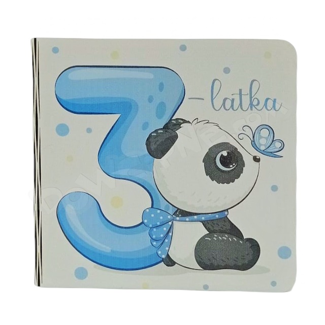 Kartka okolicznościowa RH - 3 urodziny panda niebieska (32)