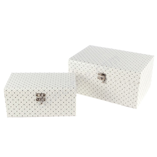 Kasetka MDF zestaw 2 szt. - SJ16478W - Białe w serca