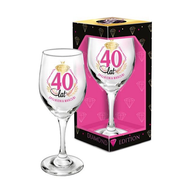 Kieliszek do wina 220ml  DIAMOND EDITION - 40 Urodziny