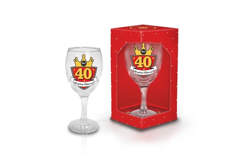 Kieliszek do wina GOLD - 40 Wszystkiego Najlepszego