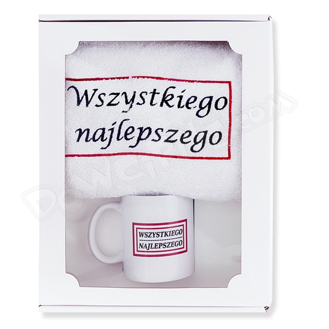 ET ręcznik + kubek zestaw - Wszystkiego Najlepszego (Ona)