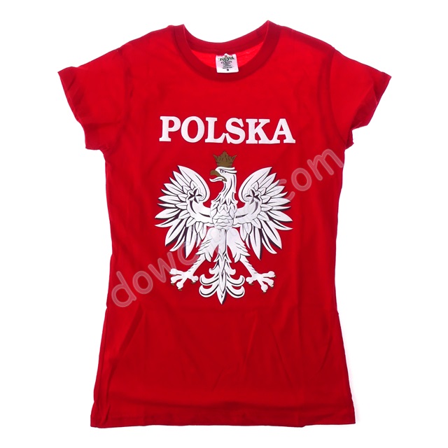 Koszulka B022 - Polska damska czerwona