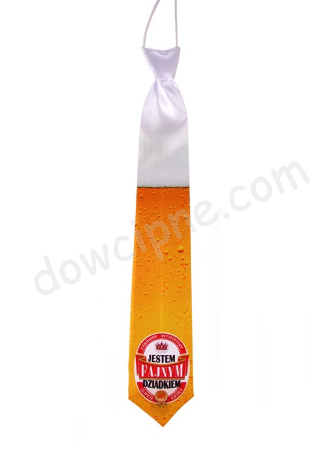 Krawat premium KP013 - Fajny Dziadek piwo 