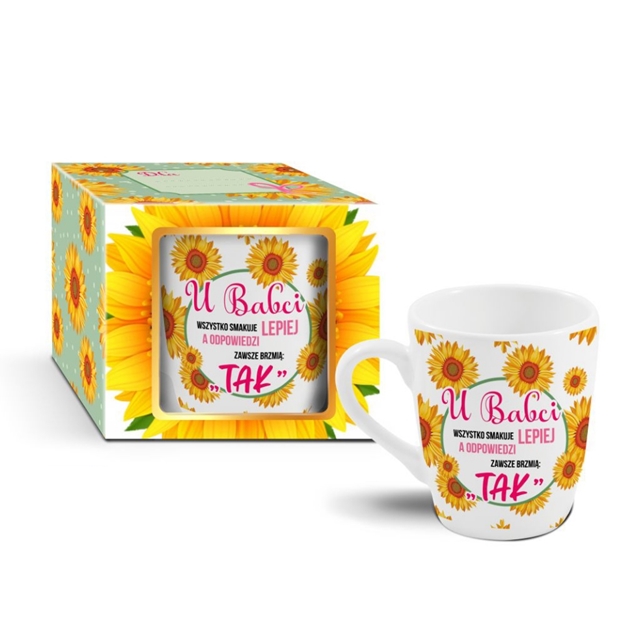 Kubek baryłka 300 ml Babcia - u Babci wszystko smakuje lepiej a odpowiedzi zawsze brzmią: TAK